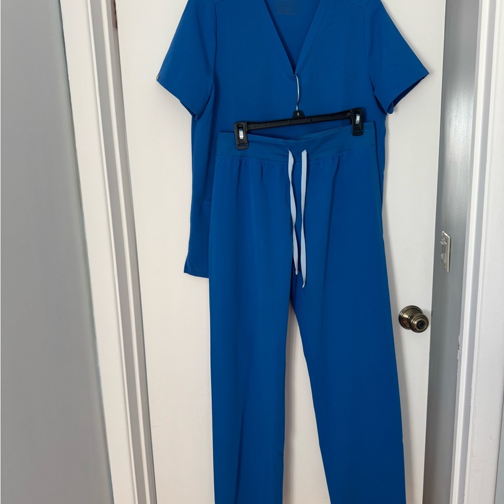 Figs Blue Scrub Too with Livingston Pant